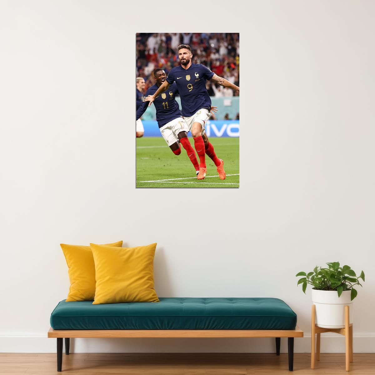 Olivier Giroud France National Team World Soccer Fans Poster Wall Art Print Home Wall Decor