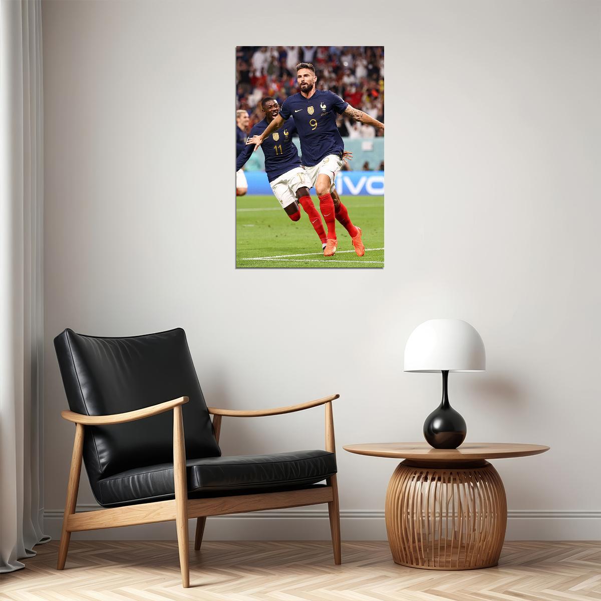 Olivier Giroud France National Team World Soccer Fans Poster Wall Art Print Home Wall Decor