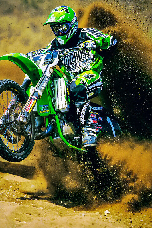 Ricky Carmichael Motorcycle Cross Country Poster Wall Art Print Home Wall Decor