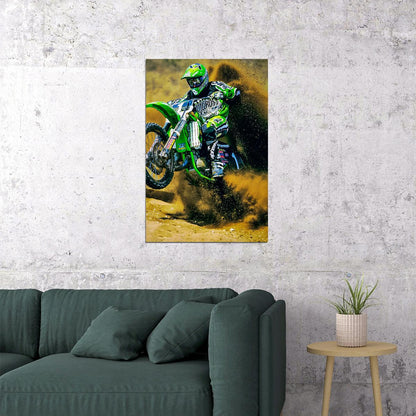 Ricky Carmichael Motorcycle Cross Country Poster Wall Art Print Home Wall Decor