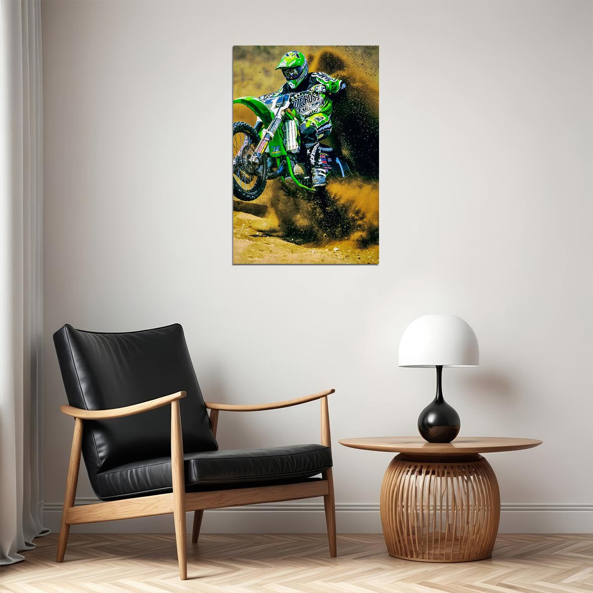 Ricky Carmichael Motorcycle Cross Country Poster Wall Art Print Home Wall Decor