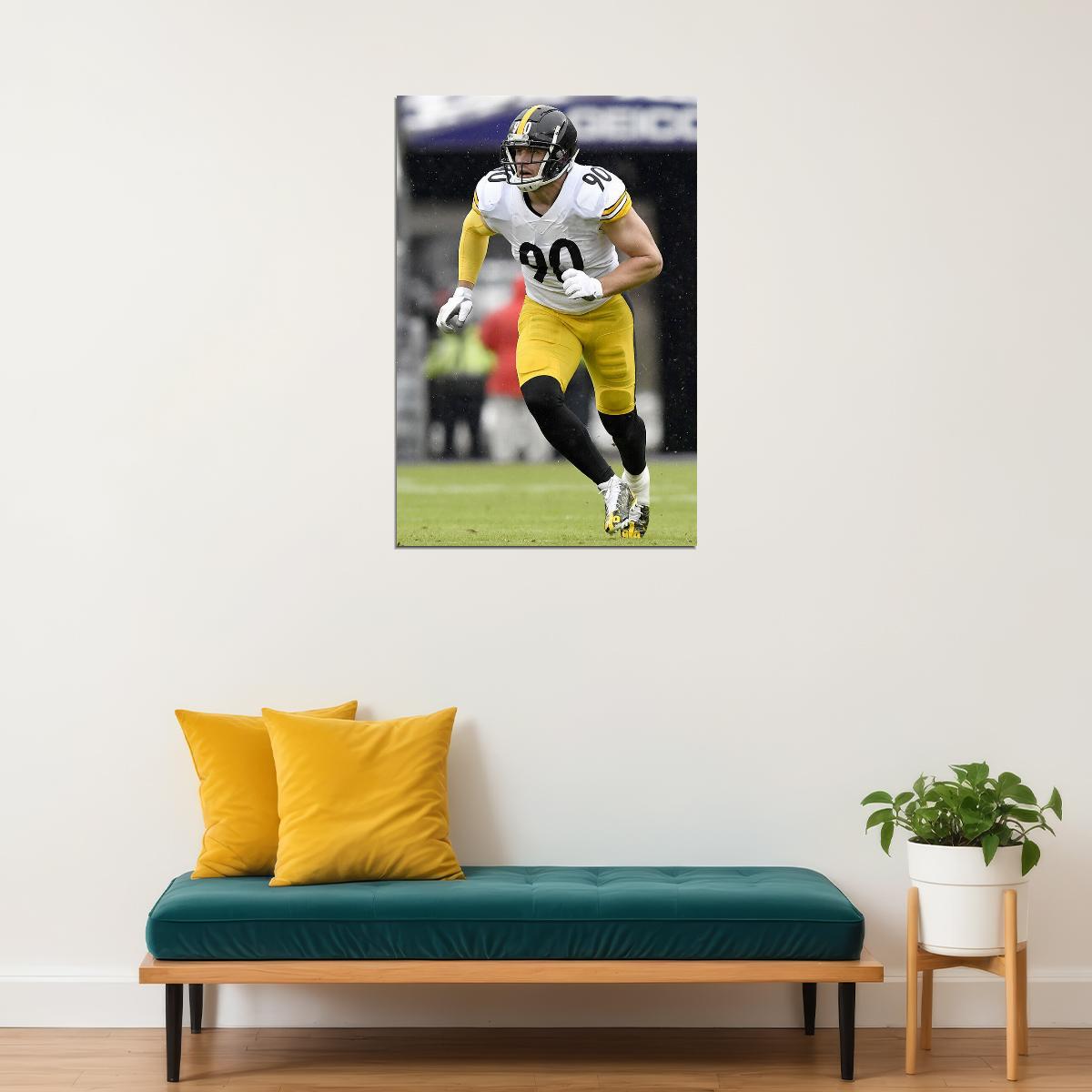 Pittsburgh Steelers T.j. Watt American Football Player Poster Wall Art Print Home Wall Decor