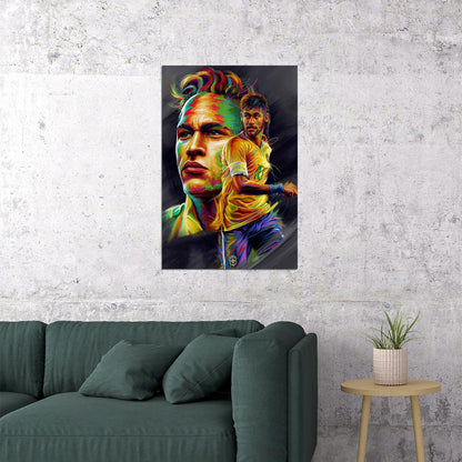 Neymar Sports National Football Player Poster Wall Art Print Home Wall Decor