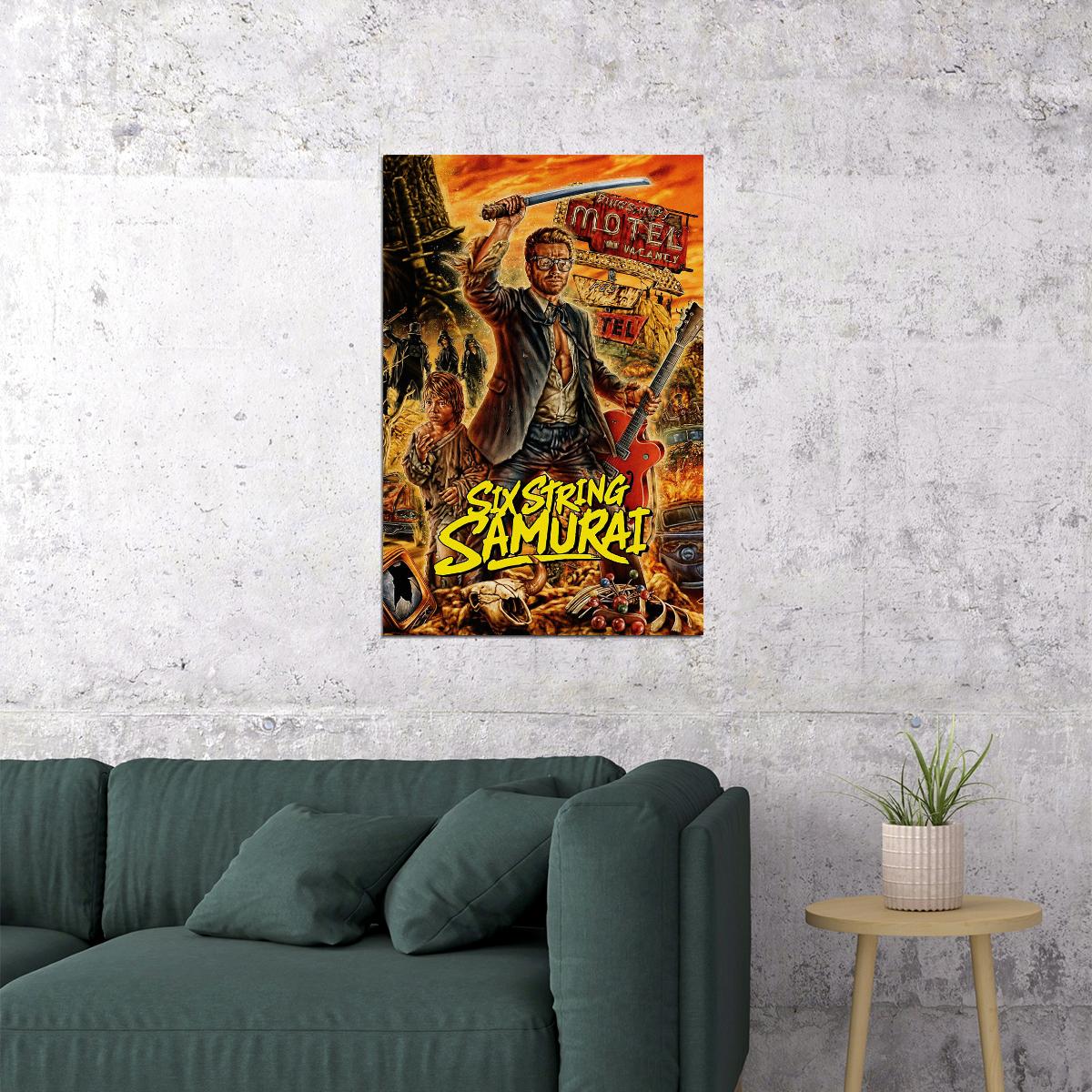 Six String Samurai Minimal Action Comedy Film Poster Wall Art Print Home Wall Decor