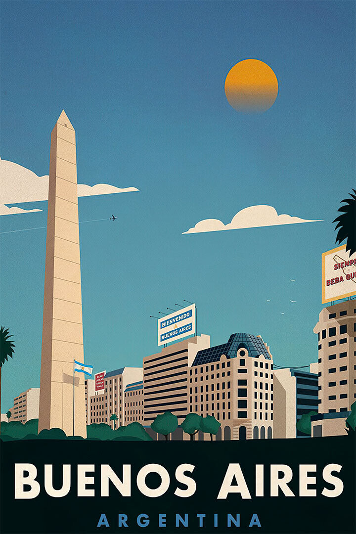 Buenos Aires Minimalist Travel Poster Wall Art Print Home Wall Decor