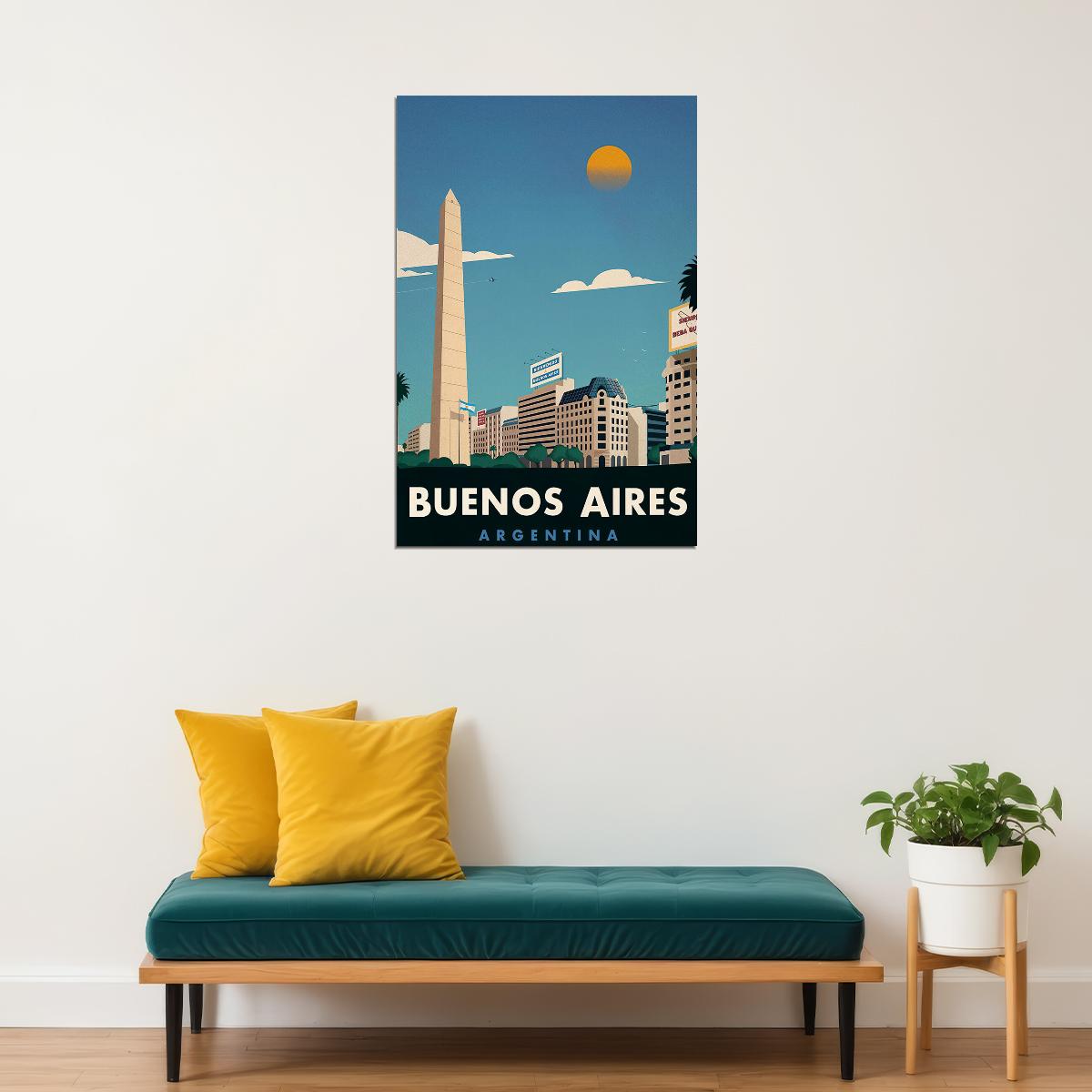 Buenos Aires Minimalist Travel Poster Wall Art Print Home Wall Decor