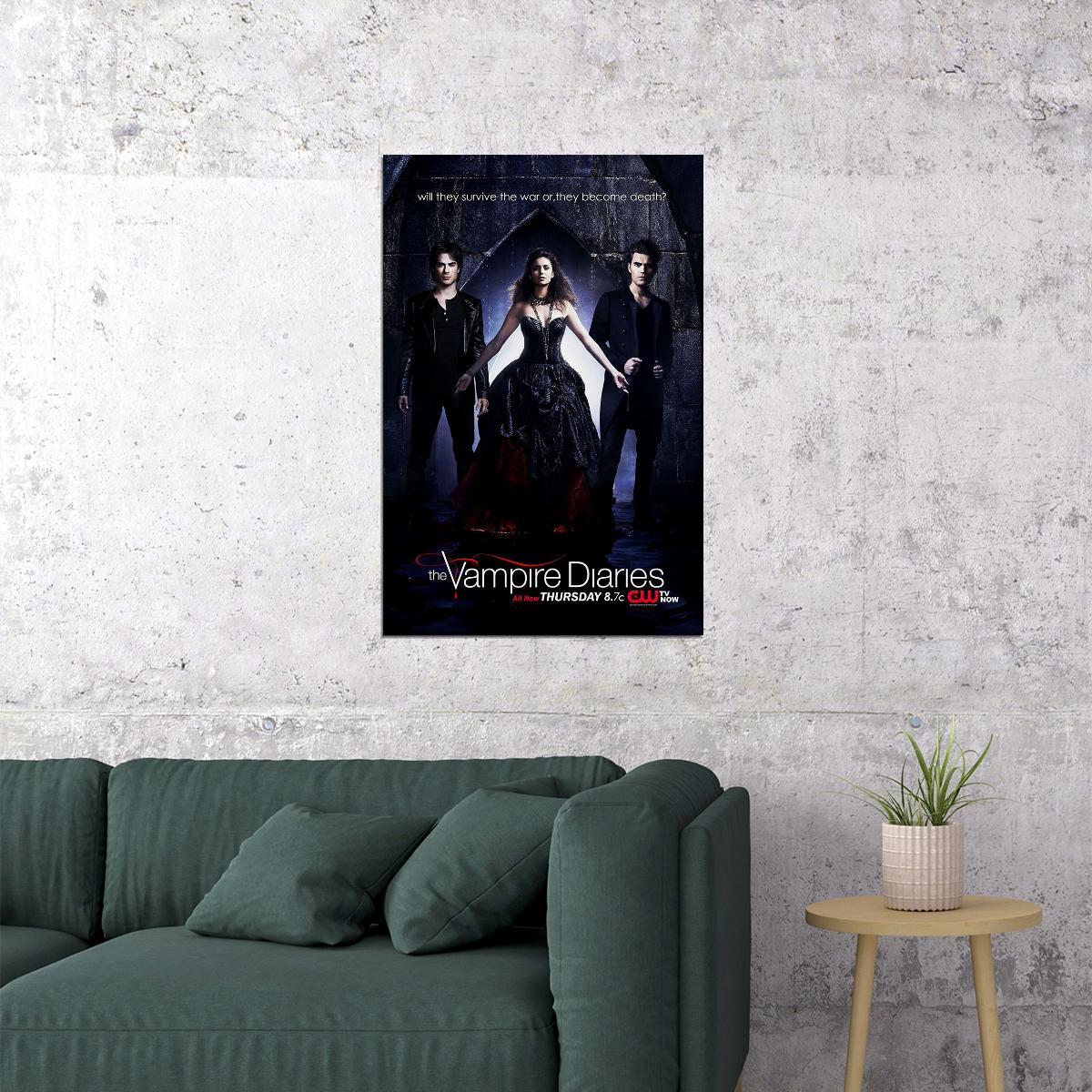 The Vampire Diaries Tv Movie Paul Wesley Ian Joseph Poster Wall Art Print Home Wall Decor