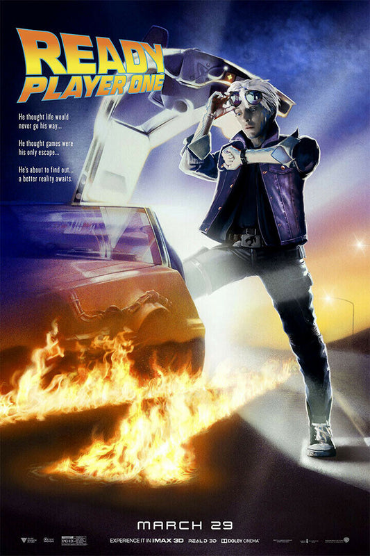 Ready Player One 2018 Back To The Future Movie Action Poster Wall Art Print Home Wall Decor