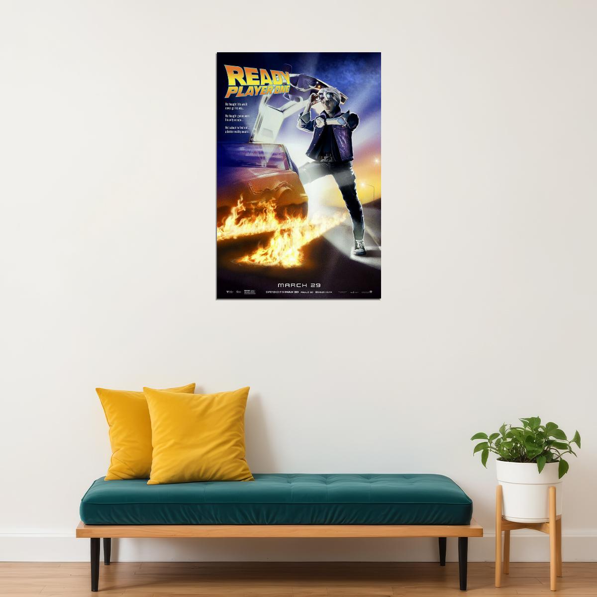 Ready Player One 2018 Back To The Future Movie Action Poster Wall Art Print Home Wall Decor