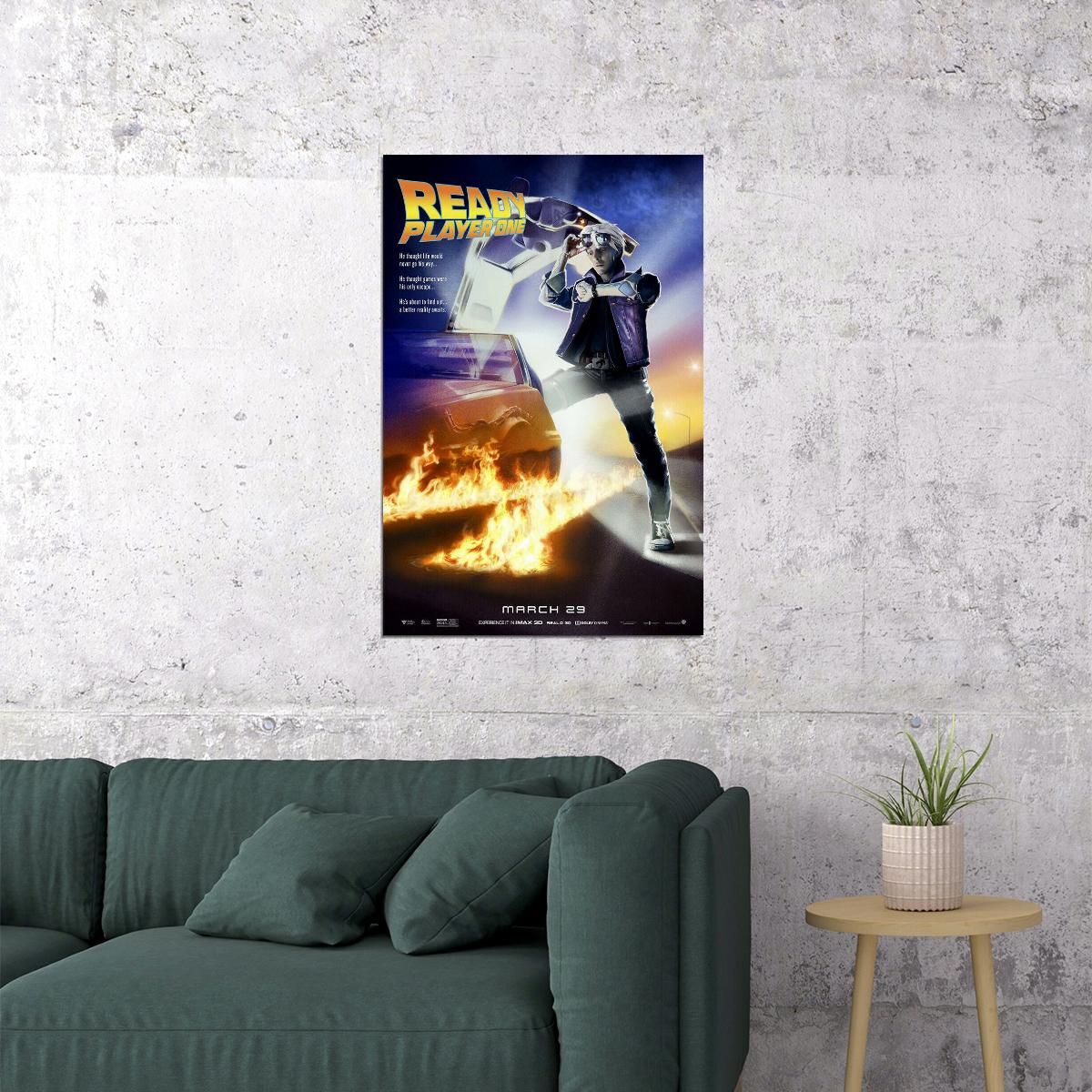 Ready Player One 2018 Back To The Future Movie Action Poster Wall Art Print Home Wall Decor