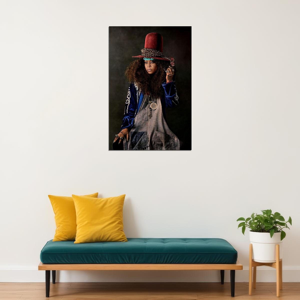 Erykah Badu Music Singer Star Musician Poster Wall Art Print Home Wall Decor