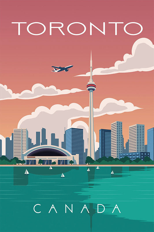 Travel Toronto City Vintage Landscape Sea Poster Wall Art Print Home Wall Decor