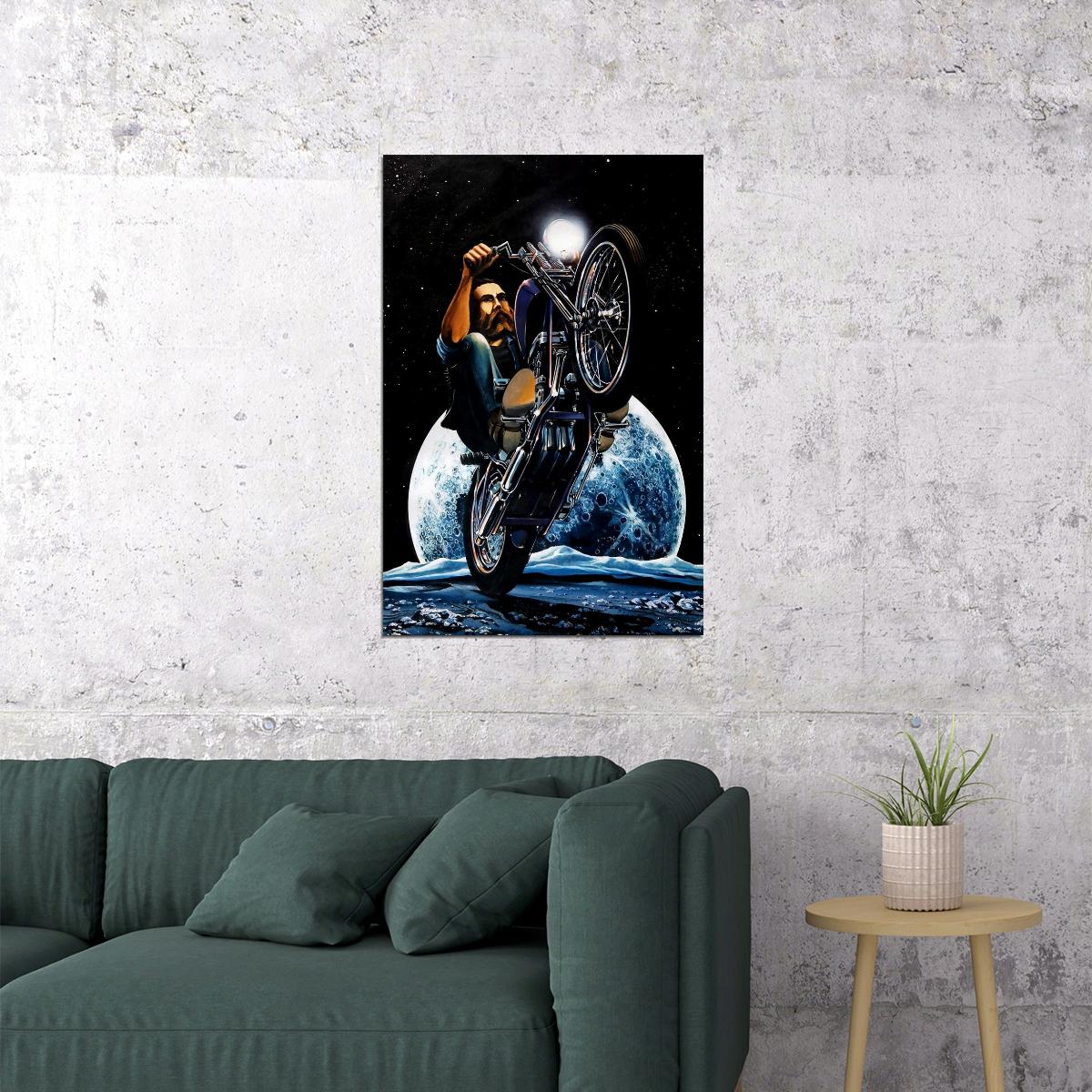 David Mann Illustration Cult Biker Motorcycle Poster Wall Art Print Home Wall Decor