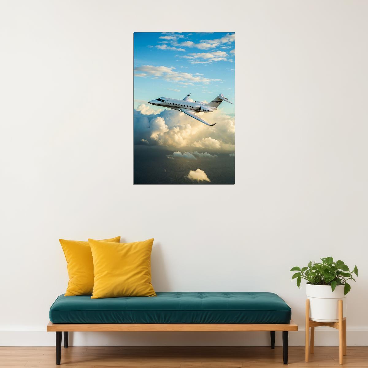 Gulfstream G-iv Corporate Jet Aircraft Poster Wall Art Print Home Wall Decor