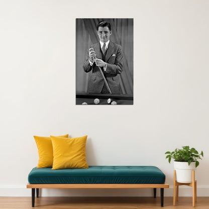 World Pocket Billiards Champion Willie Mosconi Paul Poster Wall Art Print Home Wall Decor