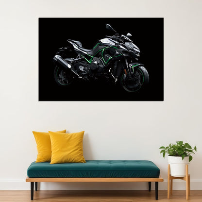 Kawasaki Z H2 Superbike Racing Motorcycle Poster Wall Art Print Home Wall Decor