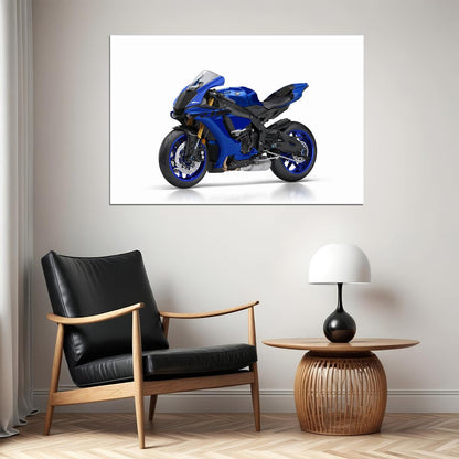 Yamaha Yzf R1 Speed Motorcycle Sports Bike Poster Wall Art Print Home Wall Decor