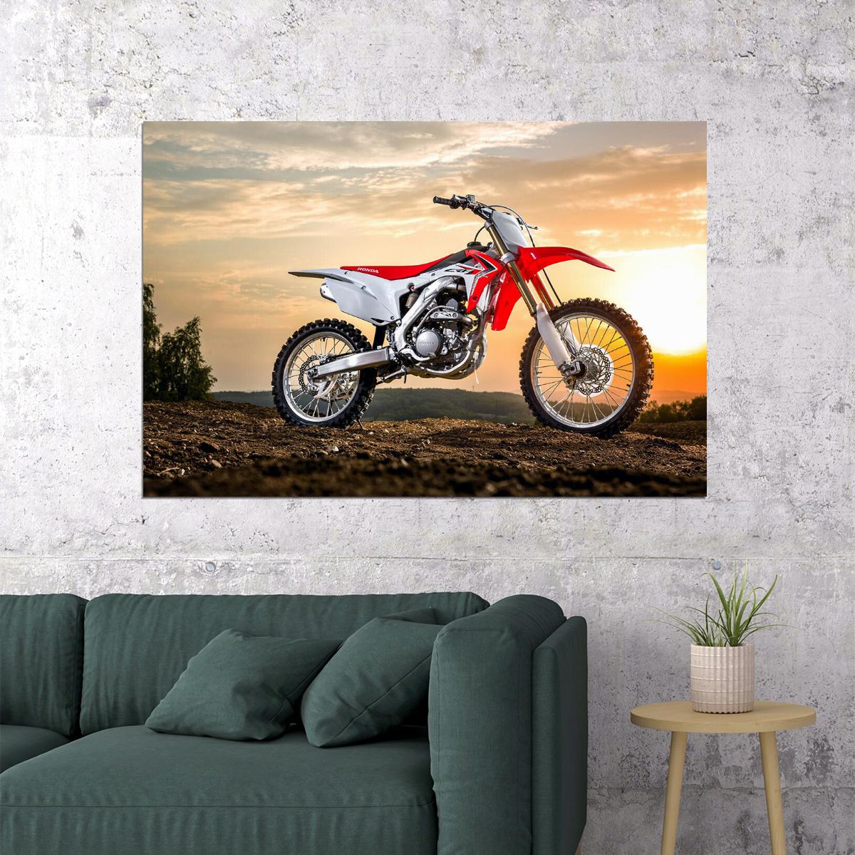 Honda Crf Motocross Racing Motorcycle Speed Poster Wall Art Print Home Wall Decor