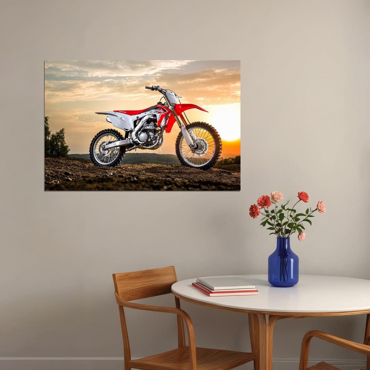 Honda Crf Motocross Racing Motorcycle Speed Poster Wall Art Print Home Wall Decor