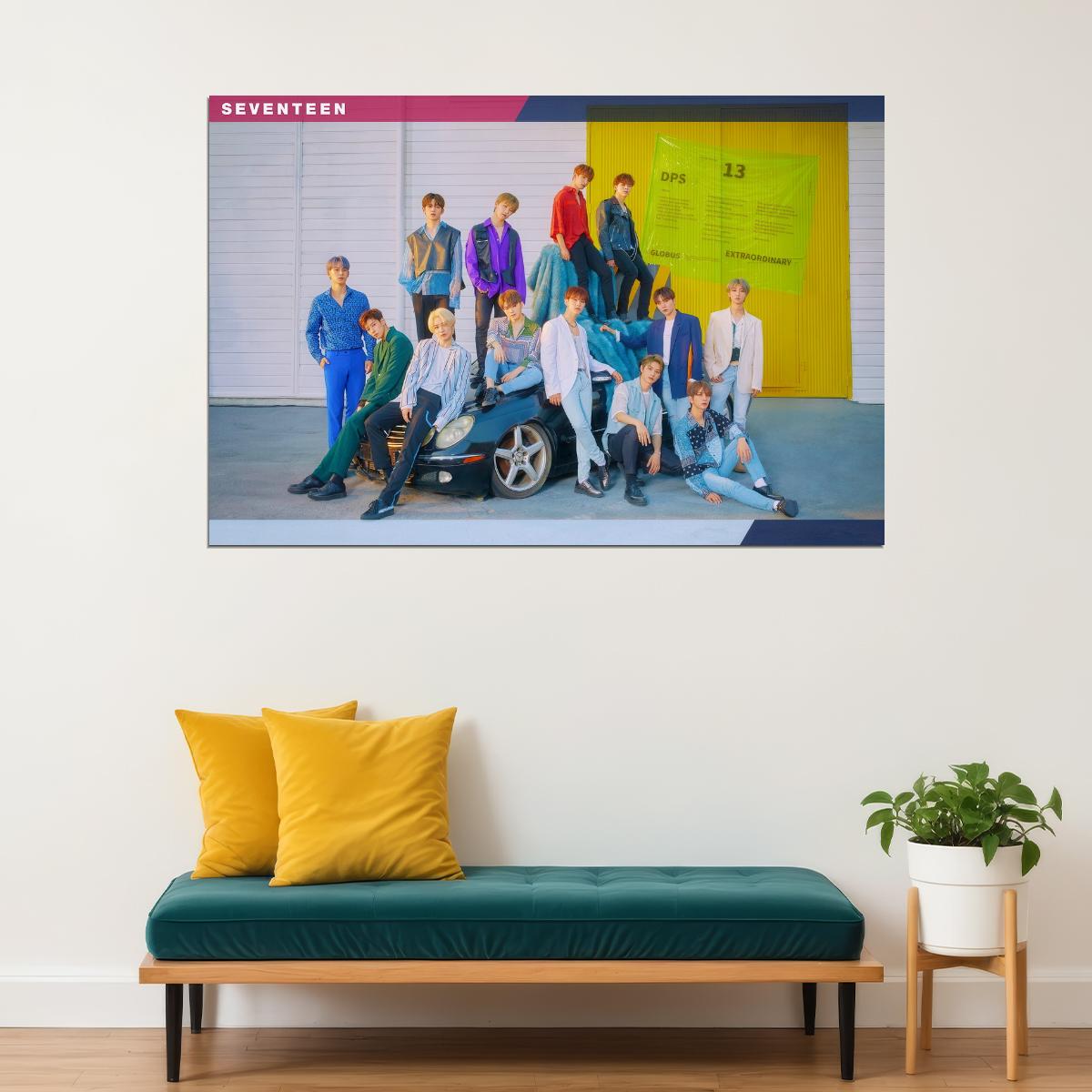 Seventeen Photo Music Poster KPop Aesthetic Kpop Male Boys Group Boy Band Trendy Photocard Style Wall Decor for Kpop Fans