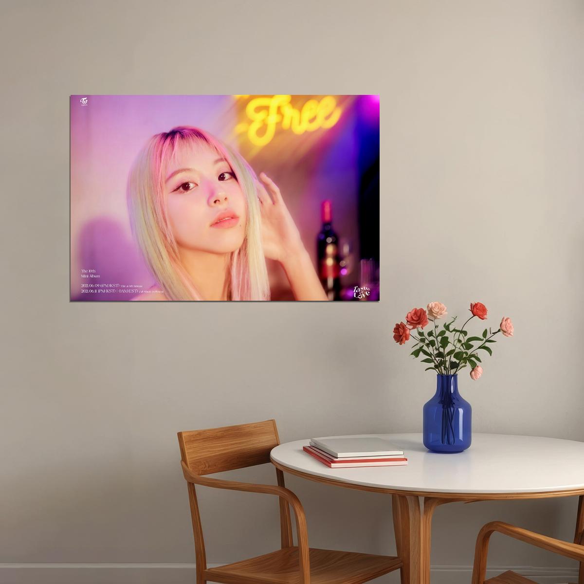 TWICE Chaeyoung Taste of Love Album Teaser Fallen Photo Kpop Poster Home Bar Wall Art Kpop Female Girl Group Korean Fashion Idol Bar Decor Cafe Print