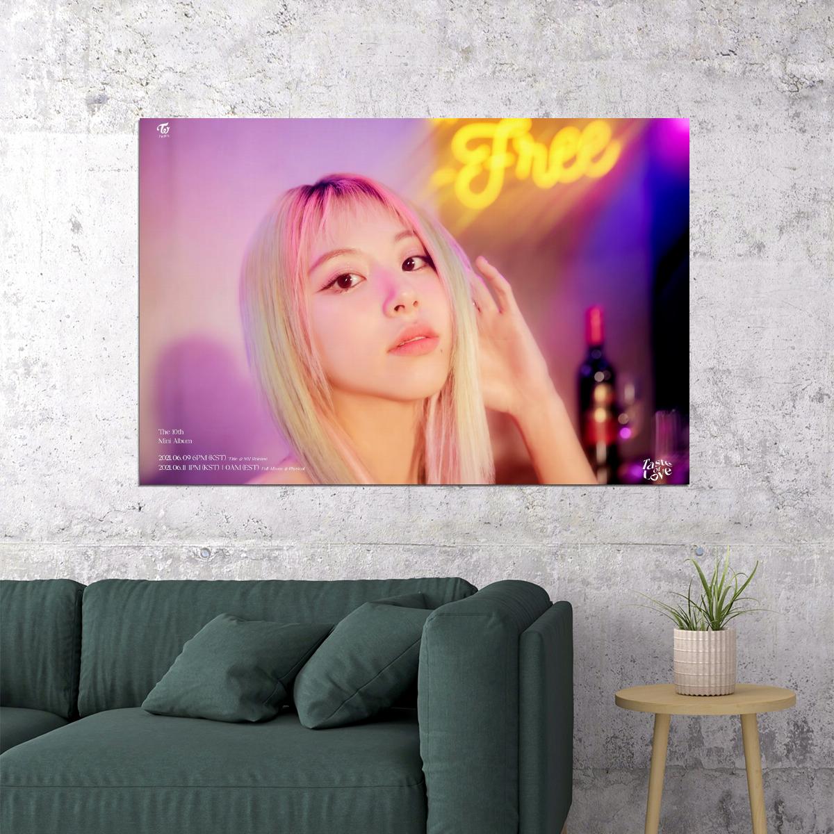 TWICE Chaeyoung Taste of Love Album Teaser Fallen Photo Kpop Poster Home Bar Wall Art Kpop Female Girl Group Korean Fashion Idol Bar Decor Cafe Print