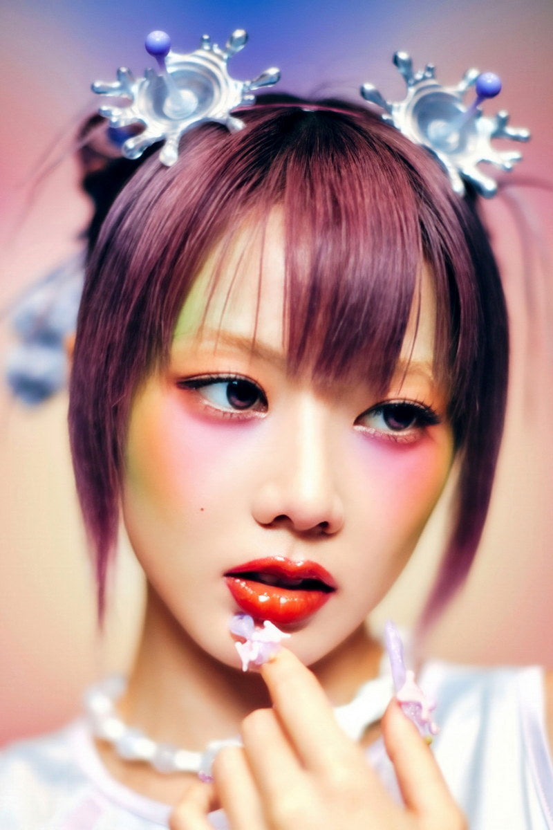 XG Hinata IYKYK Concept Photo K-pop Music Poster Y2K Neo Futurism Aesthetic Female Cyber Kpop Idol Fashion Print Trendy Kpop Girl Group Wall Art