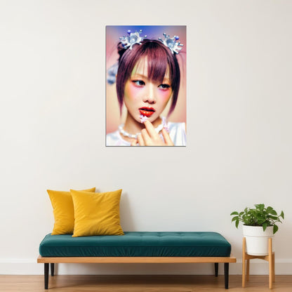 XG Hinata IYKYK Concept Photo K-pop Music Poster Y2K Neo Futurism Aesthetic Female Cyber Kpop Idol Fashion Print Trendy Kpop Girl Group Wall Art