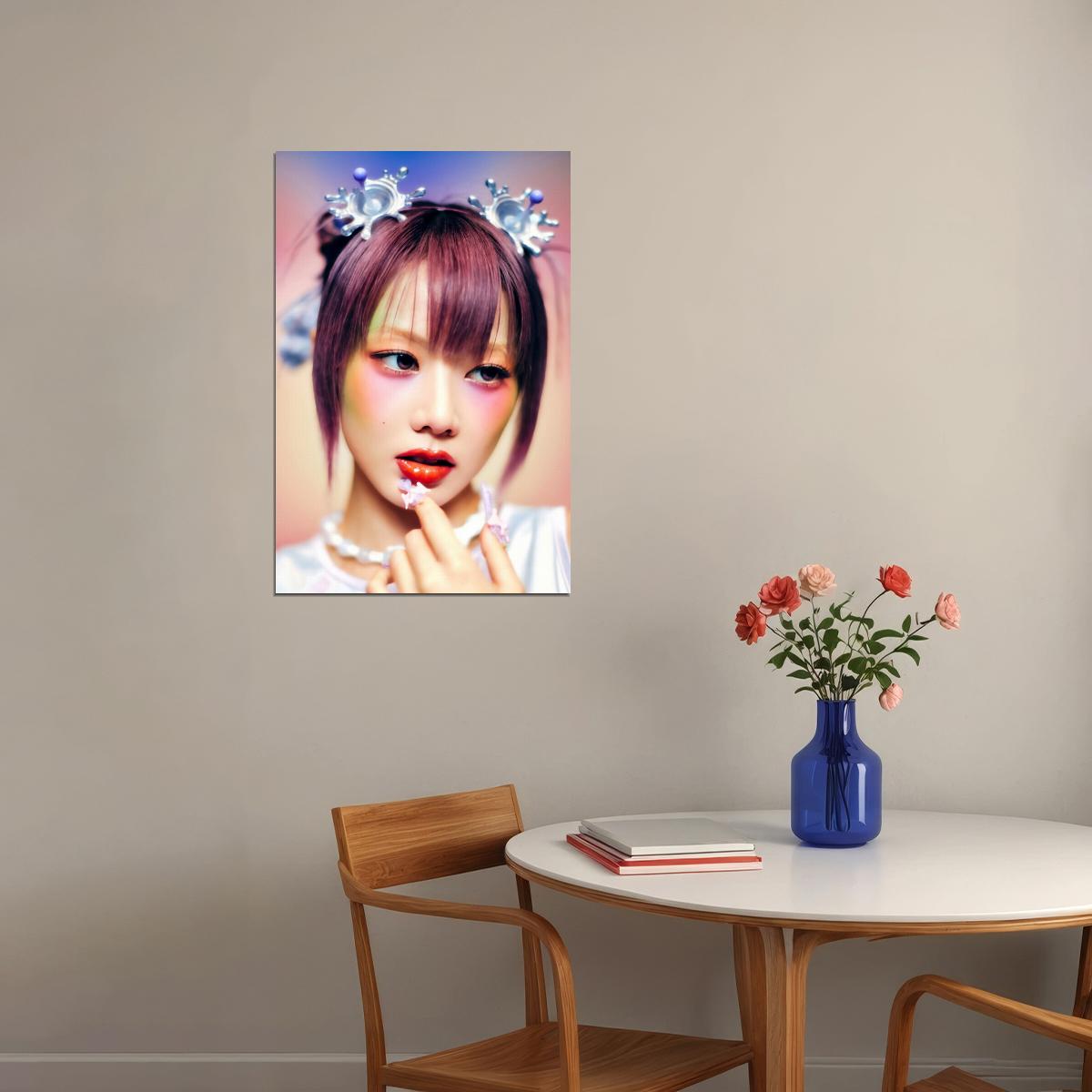 XG Hinata IYKYK Concept Photo K-pop Music Poster Y2K Neo Futurism Aesthetic Female Cyber Kpop Idol Fashion Print Trendy Kpop Girl Group Wall Art