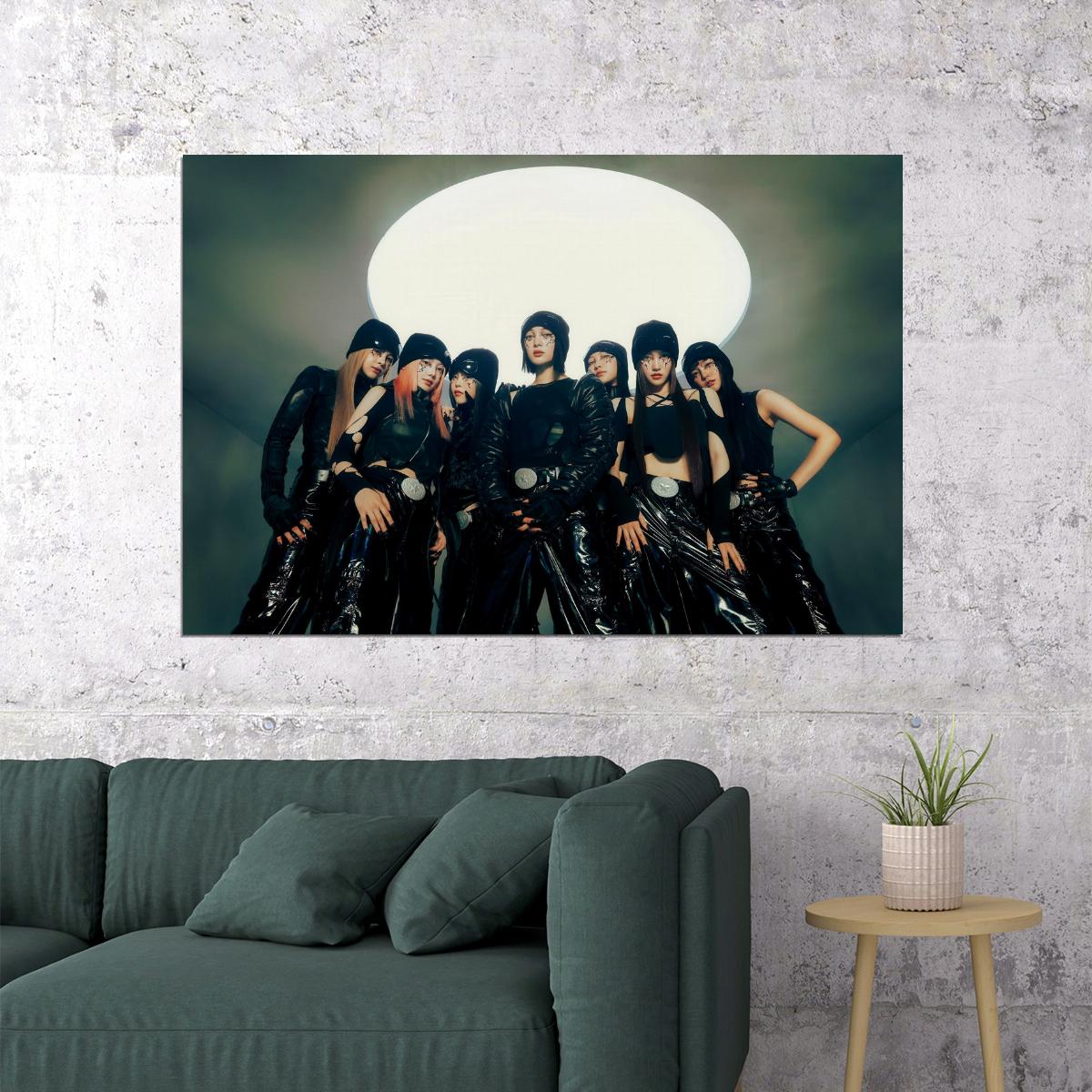 XG GRL GVNG Group Photo K-pop Music Poster Y2K Neo Futurism Aesthetic Female Cyber Kpop Idol Fashion Print Trendy Kpop Girl Group Wall Art