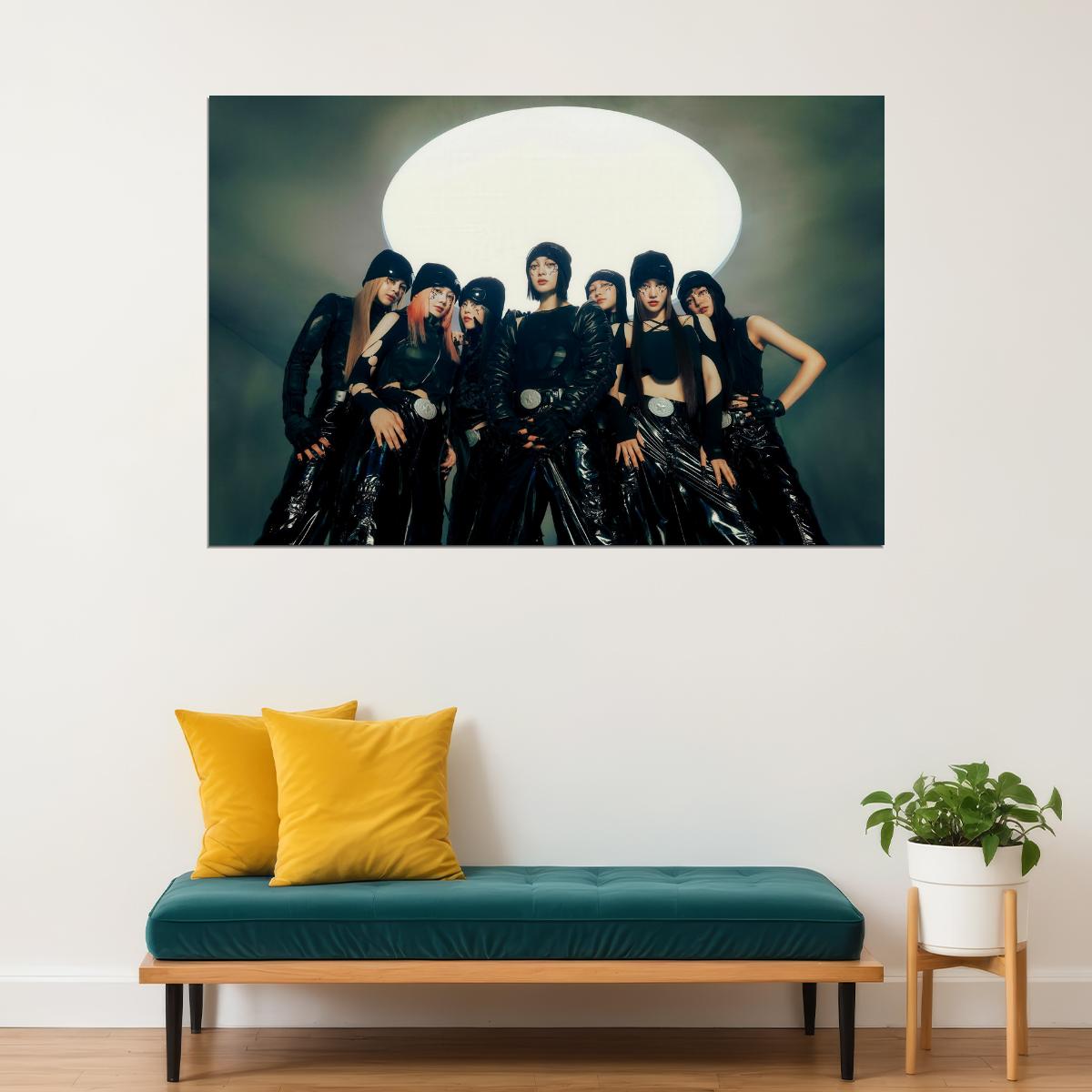 XG GRL GVNG Group Photo K-pop Music Poster Y2K Neo Futurism Aesthetic Female Cyber Kpop Idol Fashion Print Trendy Kpop Girl Group Wall Art