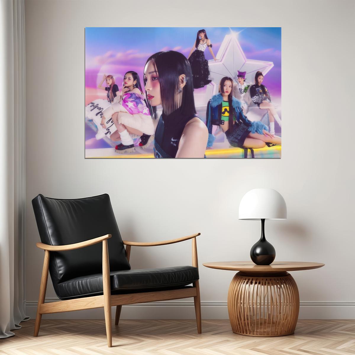 XG SHOOTING STAR Group Photo K-pop Music Poster Y2K Neo Futurism Aesthetic Female Cyber Kpop Idol Fashion Print Trendy Kpop Girl Group Wall Art