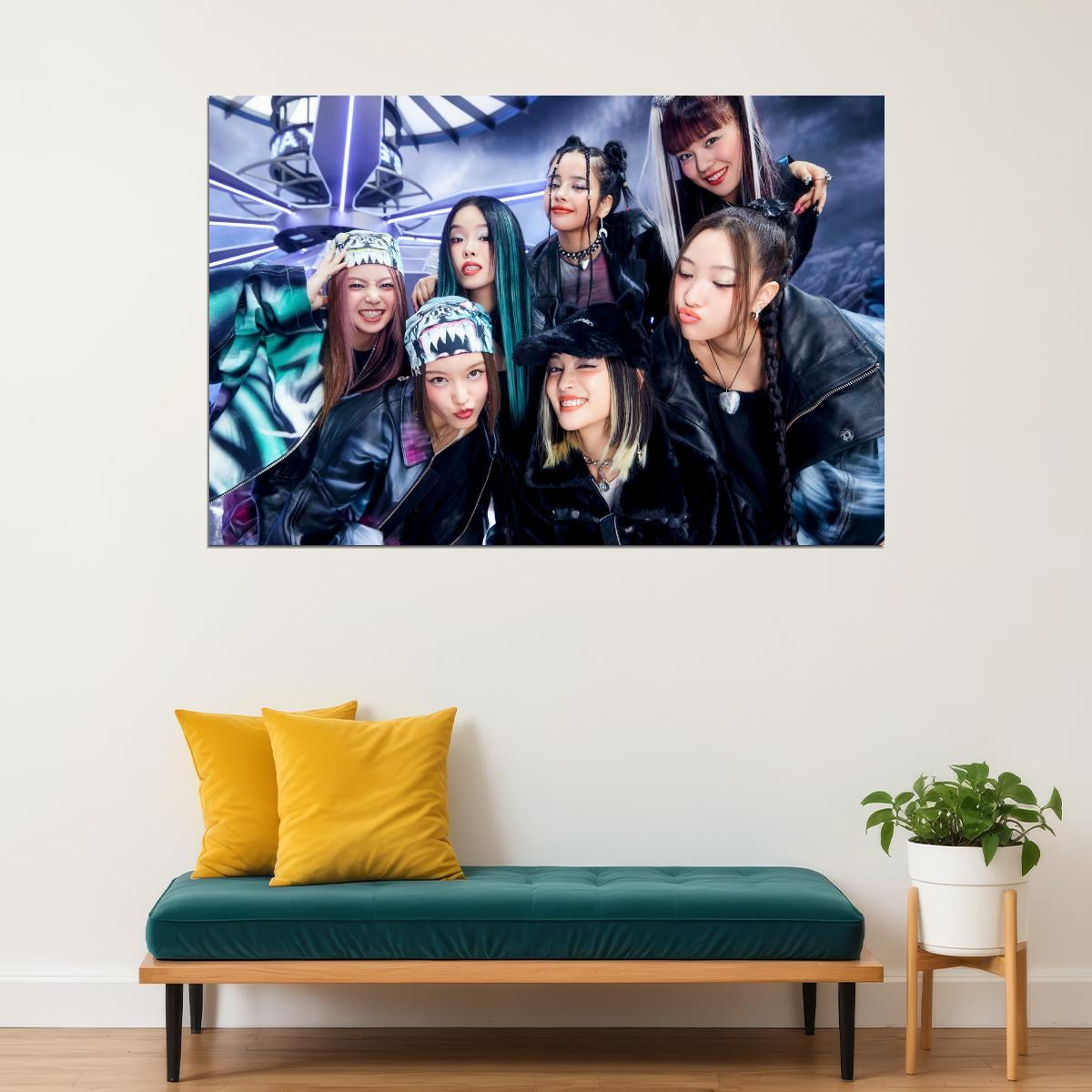 XG Photo K-pop Music Poster Y2K Neo Futurism Aesthetic Female Cyber Kpop Idol Fashion Print Trendy Kpop Girl Group Wall Art