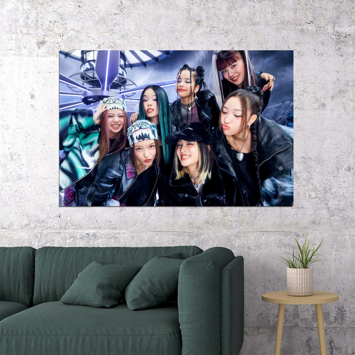 XG Photo K-pop Music Poster Y2K Neo Futurism Aesthetic Female Cyber Kpop Idol Fashion Print Trendy Kpop Girl Group Wall Art