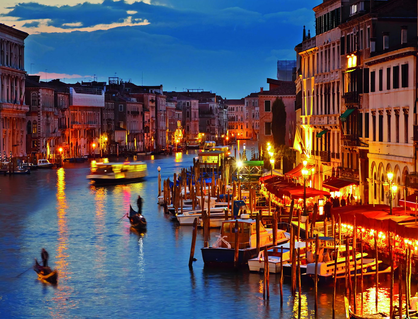 Venice Canal at Dusk Poster Romantic Italian Cityscape Photography Vibrant Wall Decor Print