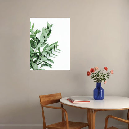 Eucalyptus Leaves Poster Minimalist Botanical Art Scandinavian Greenery Wall Decor Print