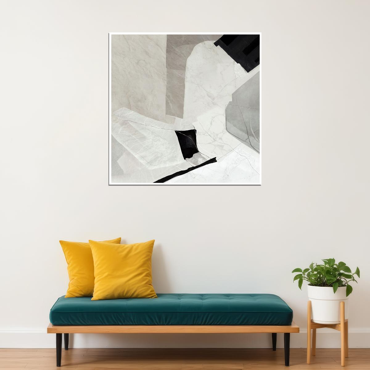 Abstract Minimalist Marble Poster Monochrome Modern Art Contemporary Wall Decor Print