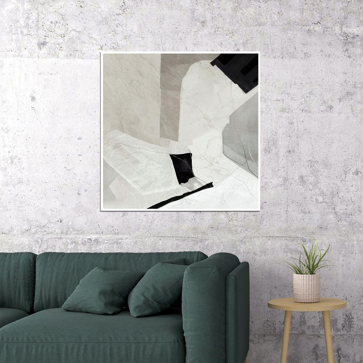 Abstract Minimalist Marble Poster Monochrome Modern Art Contemporary Wall Decor Print