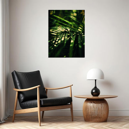 Lush Palm Leaves Poster Tropical Green Botanical Nature Art Modern Wall Decor Print