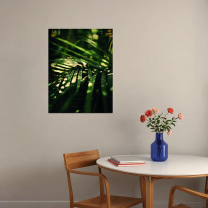 Lush Palm Leaves Poster Tropical Green Botanical Nature Art Modern Wall Decor Print