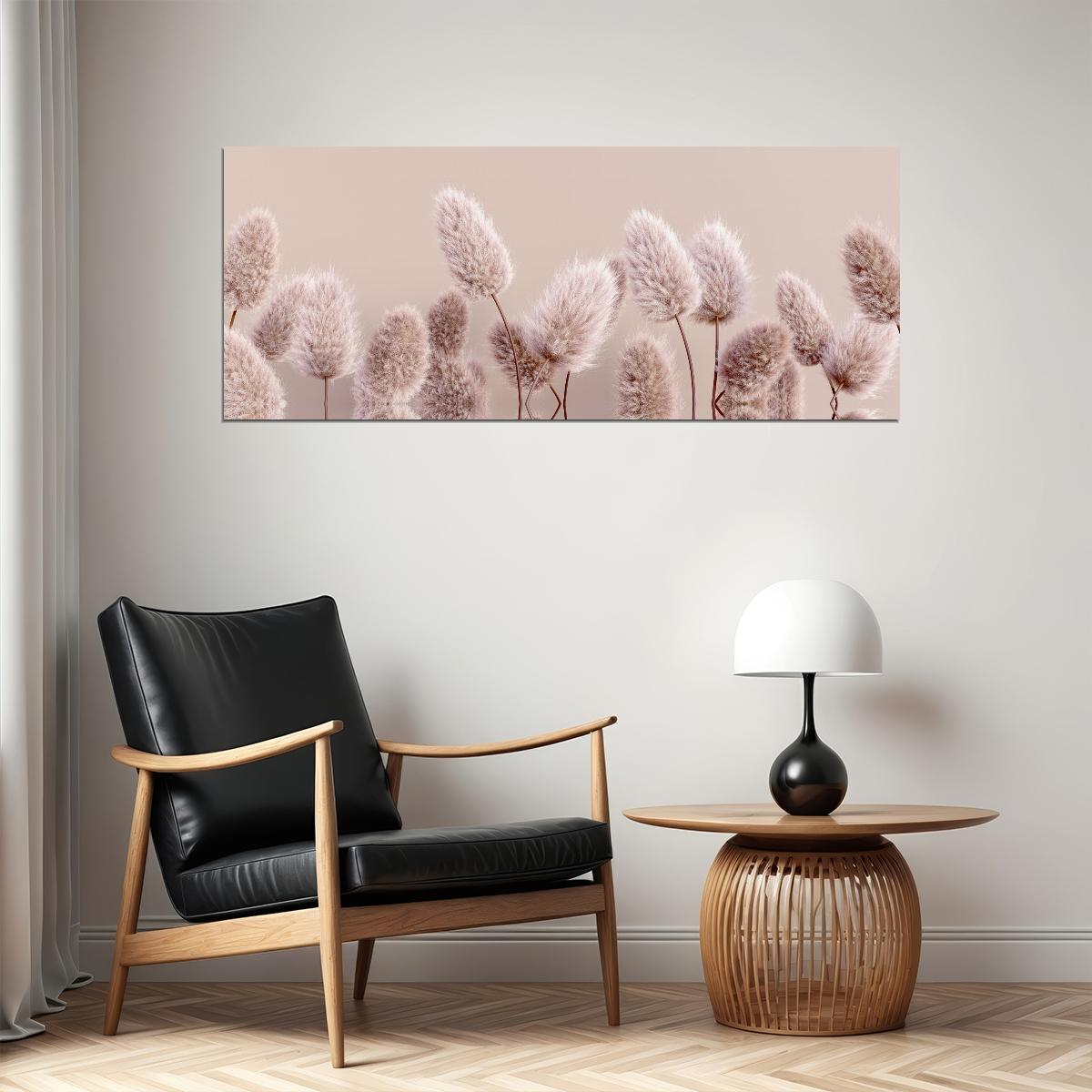 Soft Pampas Grass Poster Elegant Minimalist Botanical Art Cozy Wall Decor Print