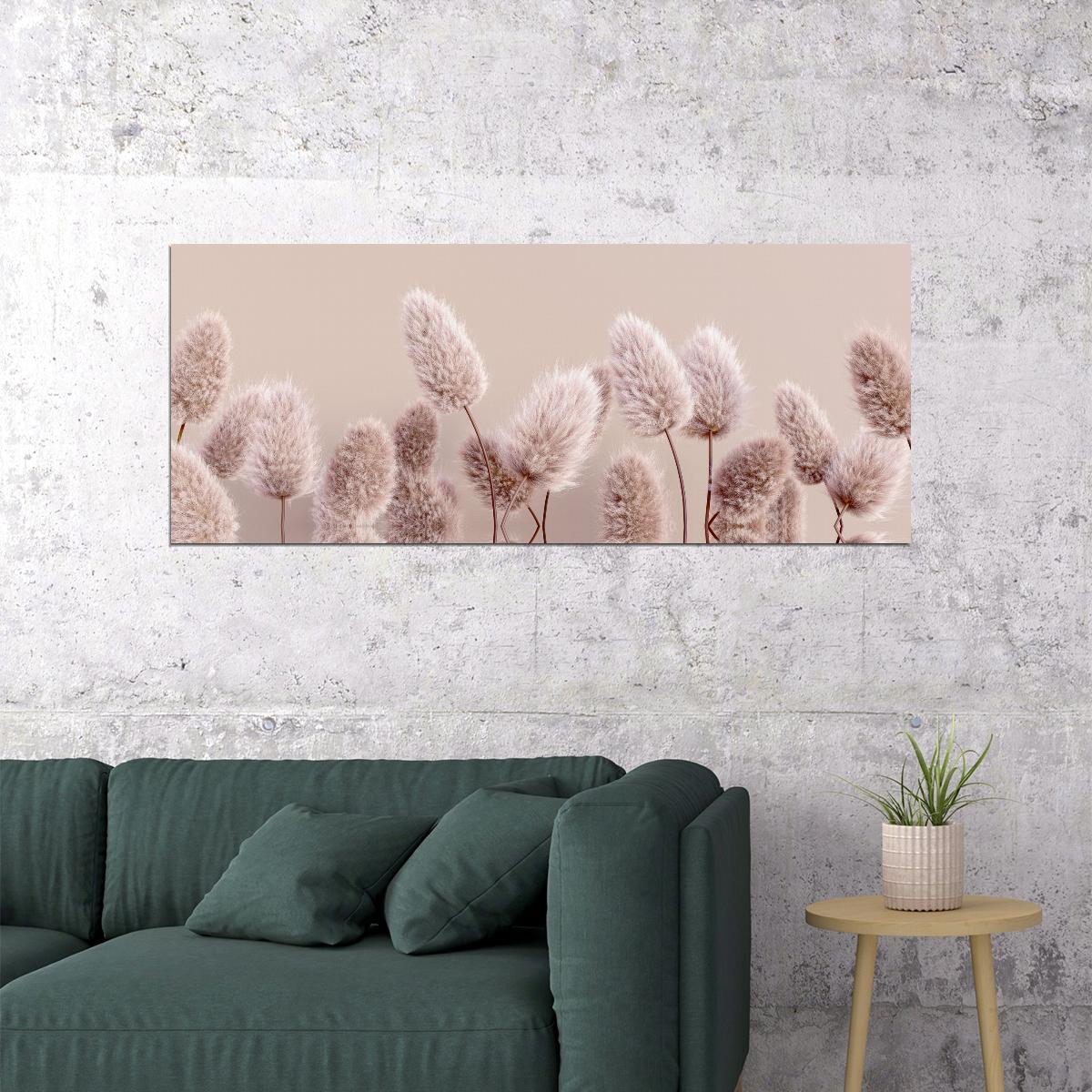 Soft Pampas Grass Poster Elegant Minimalist Botanical Art Cozy Wall Decor Print