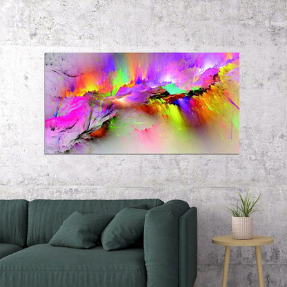 Vibrant Abstract Paint Splash Poster Colorful Modern Art Wall Decor Print