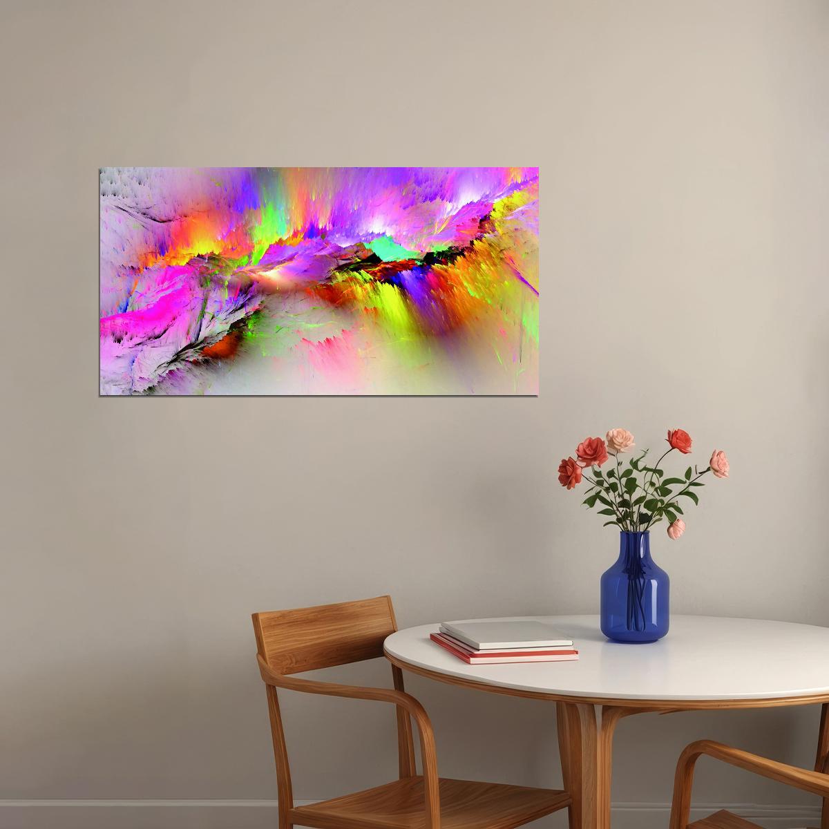 Vibrant Abstract Paint Splash Poster Colorful Modern Art Wall Decor Print