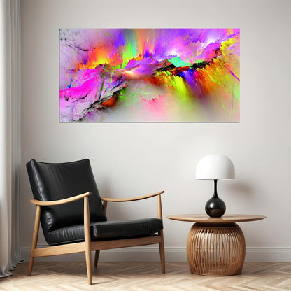 Vibrant Abstract Paint Splash Poster Colorful Modern Art Wall Decor Print