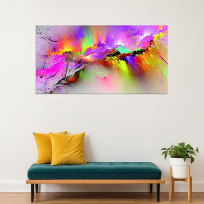 Vibrant Abstract Paint Splash Poster Colorful Modern Art Wall Decor Print