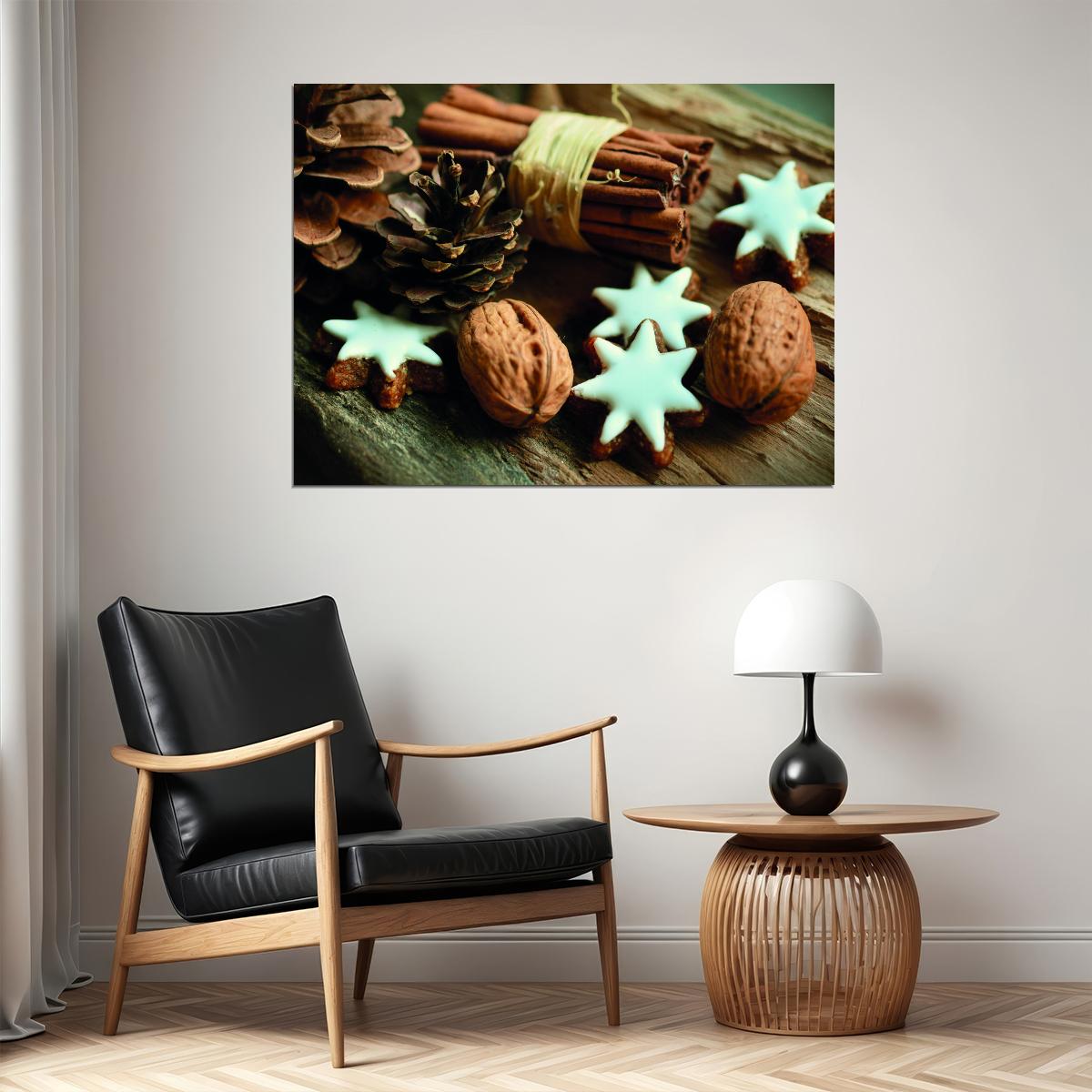 Holiday Spice and Star Anise Poster Cozy Seasonal Kitchen Art Rustic Winter Wall Decor Print