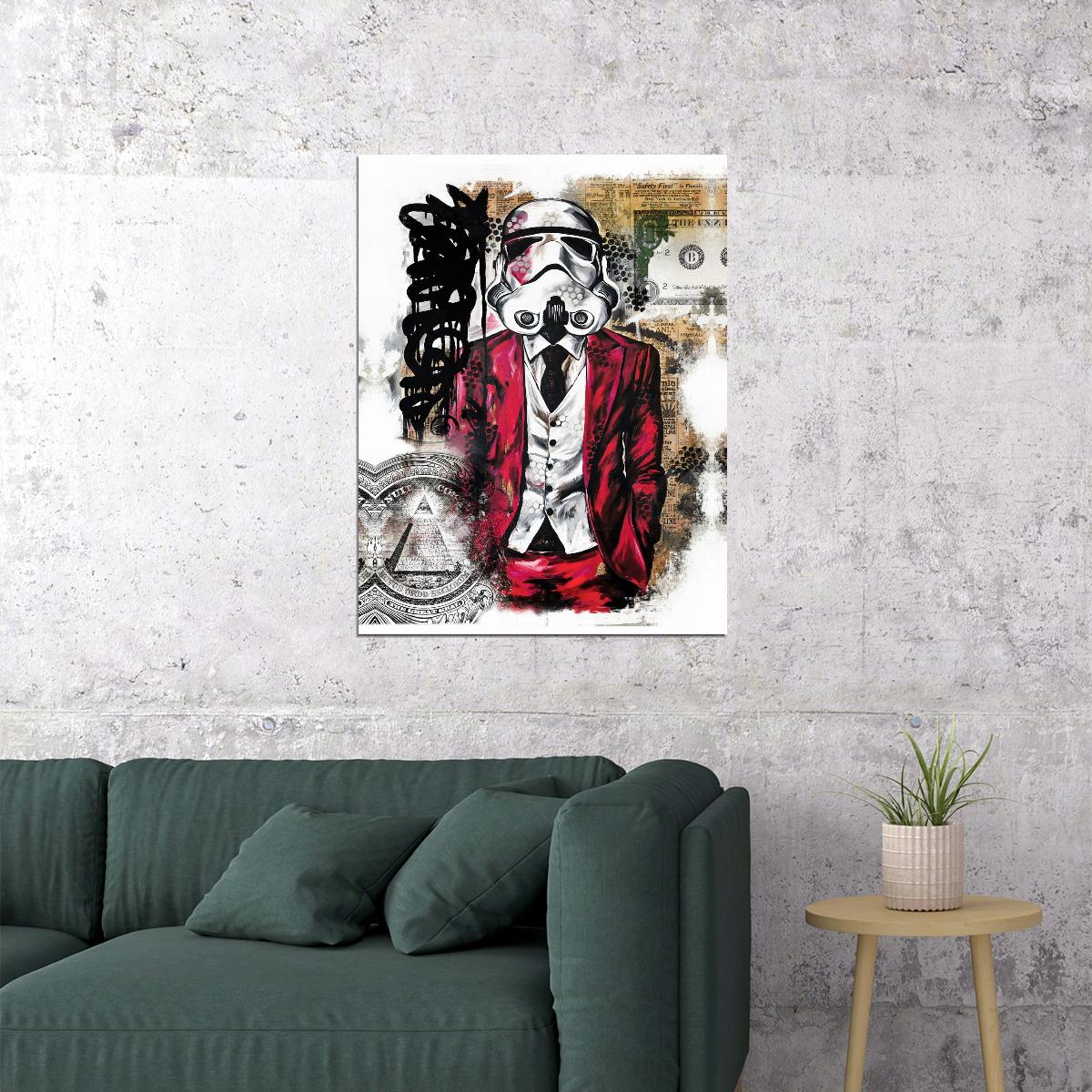 Stormtrooper Pop Art Poster Bold Graffiti Style Modern Urban Star Wars Wall Decor Print