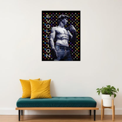 David Evolution Poster Modern Pop Art Classic Sculpture Street Style Wall Decor Print Motivational Pop Art Money Artwork Luxury Brands