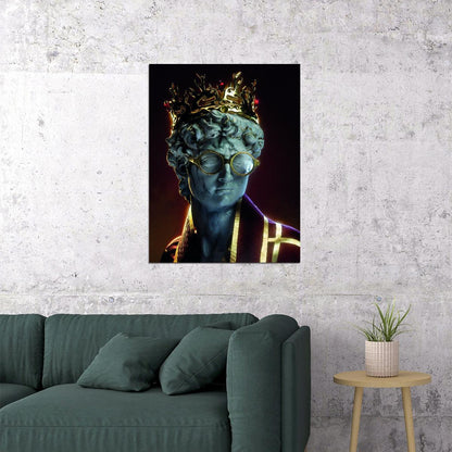 Michelangelo David Harry David Potter Statue Golden Sculpture Aesthetic Pop Art Modern Poster